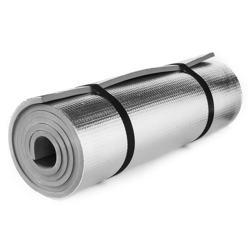 HIBERNATION Turistická dvojvrstvová karimatka s hliníkovou izoláciou, 180 x 50 x 1 cm, šedá